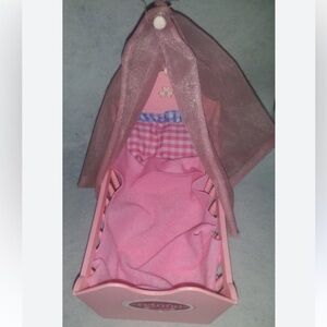 Vintage 1988 Lewis Galoob Bouncin’ Babies Doll Bed with Pink Nursery Walls